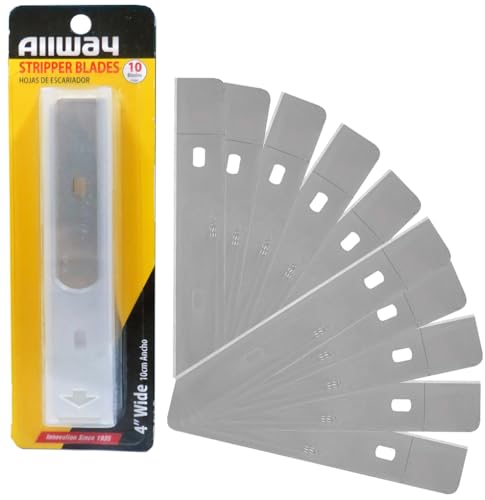 Image of ALLWAY WSB10 Replacement Scraper Blades with Dispenser, 4 inch, 10 Pack
