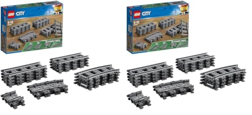 LEGO 60205 City Pack de Rails, Ensemble d'Accessoires d'Extension City Train (Lot de 2)