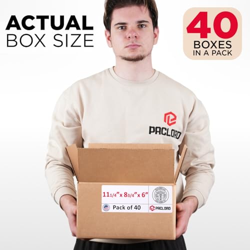 Image of Medium Cardboard Boxes 11 1 /4 inchL x 8 3 /4 inchW x 6 inchH (Pack of 40) - USA-Made Packing Boxes for Moving, Shipping, or Storage - USPS, UPS, FedEx Approved - Professional Packing Supplies for Moving | USA-Made Packing Boxes for Moving, Shipping, or Storage - USPS, UPS, FedEx Approved - Professional Packing Supplies