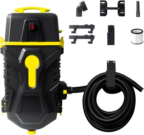 DESEQPT Tools Grandstorm Retractable Wall - Mounted Wet Dry Vacuum Cleaner for Garage & Car Detailing - Grey with Remote Control