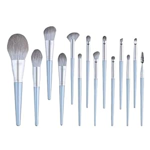 14pcs Hatsumi Makeup Brushes Bucket Set Makeup Tools Makeup Brushes Complete Set(Color:Argento)