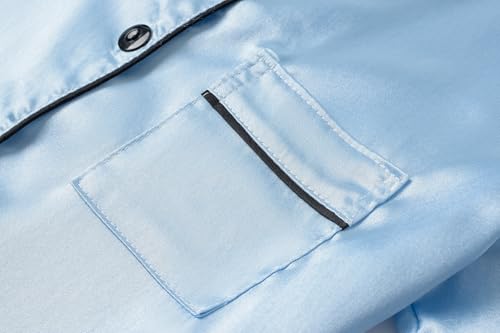 CYCHELRY Little Big Girls Satin Pajamas Summer Short Sleeve and Pants Button Down Silky PJS 3PCS Sleepwear Set Size 8-163