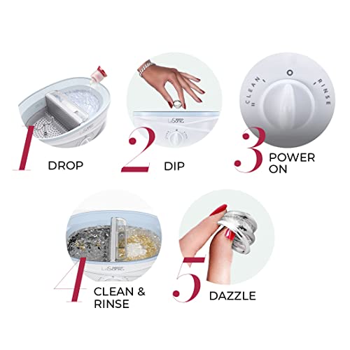 CONNOISSEURS LaSonic Safewave Clean & Rinse Sonic Jewelry Cleaner Machine, plastic, no gemstone