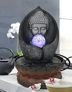TIED RIBBONS Water Fountain with LED Light for Garden Living Room Bedroom Tabletop Waterfall Indoor Outdoor Home Decoration and Gift Item Multicolour