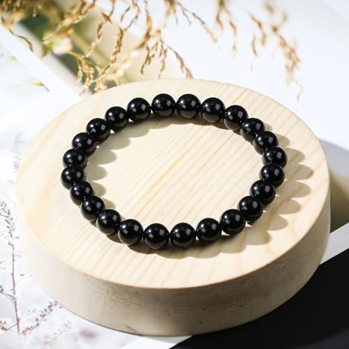Image of Clearain Natural Gemstones Bracelet 8mm Chakra Round Beads Energy Power Crystal Reiki Healing Elastic Stretch 7 Inch for Women Men Unisex