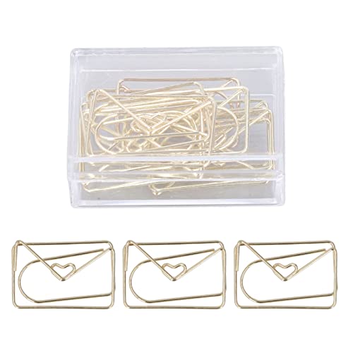 Crown Paperclips, Envelope Design, Golden, 100pcs, for Office, School, and Home with Idea, File Classification (#1)