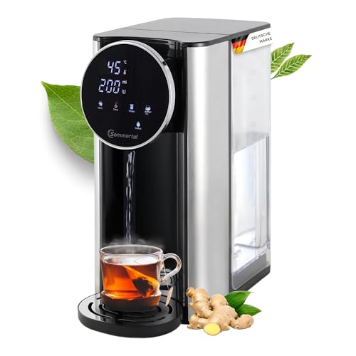 Sommertal HW400 Heißwasserspender Businessline, XXL Version mit abnehmbaren 4L Tank, instant heißes Wasser 45-100°C, Touchdisplay, Babynahrung, Wasserspender mit kompaktem Design