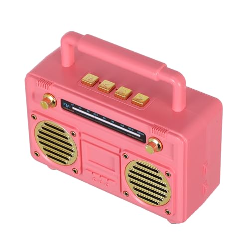 Altavoz retro rosa portatil con subwoofer mini altavoz inalámbrico de diseño vintage