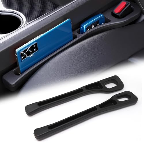 Kunaxku 2 Pezzi Contenitore di Conservazione per Sedili Auto, Organizzatore per Spazio Sedile Auto, Riempitivo Universale per Sedile Auto, Previene la Caduta di Oggetti per Spazio Sedile Auto (Nero)
