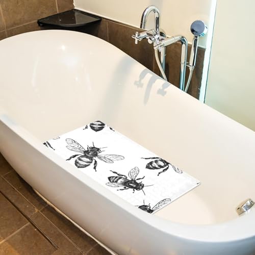 Alfombrilla de baño Art Mini Bee pintada a mano y extralarga 6
