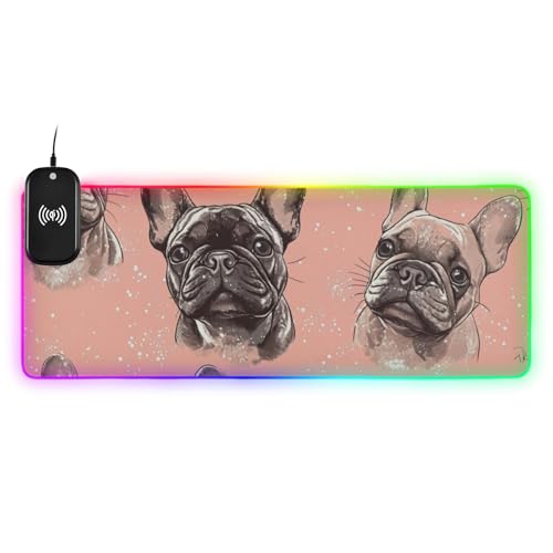 Grand tapis de souris de jeu bouledogue français 90x41cm