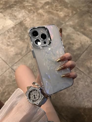 Image of COVERLY for iPhone 17 Holographic Marble Glitter Case,Luxury Laser Colorful Dreamy Hard Shell Phone Case Camera Lens Protection Shinny Bling Nebula Shockproof Aesthetic Cover for Apple iPhone 17
