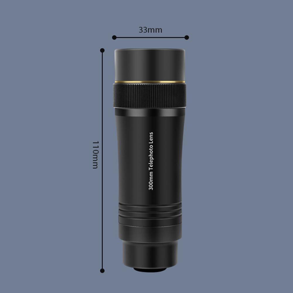Andoer Smartfon makro zestaw obiektywów ulepszona wersja 300 mm Teleobiektyw do telefonu do smartfona z obiektywem zoomowym 10 x etui na kemping obserwacja dzikiej przyrody