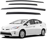 Safe Smoke Window Visor Sun Rain Vent Guard 4 Pcs Set for 2009~2015 Toyota Prius Out Channel Visor