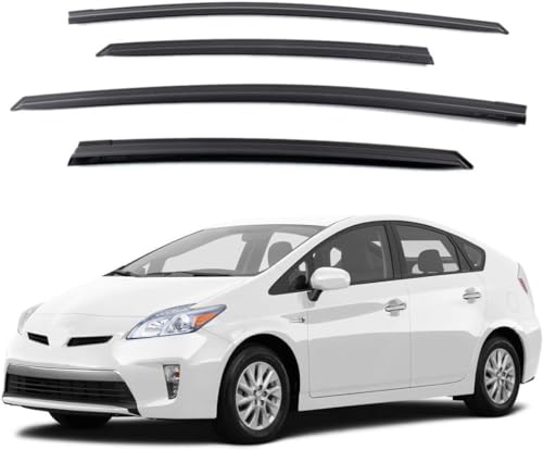 Safe Smoke Window Visor Sun Rain Vent Guard 4 Pcs Set for 2009~2015 Prius Out Channel Visor