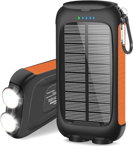 Image of 𝟮𝟬𝟮4 𝙐𝙥𝙜𝙧𝙖𝙙𝙚 Solar-Charger-Power-Bank-38800mAh Waterproof Portable Solar Phone Charger with LED Flashlight /USB C Fast Charge External Battery Pack Compatible for Outdoor, Camping, Travel