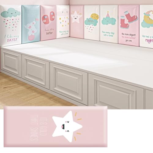 HEFJIAYCIQ Headboards Wall Panel for Kids, Self-Adhesive 3D Protection Wall Padding, Upholstered Wall Panel for Bedroom/Living Room,E,25x50cm