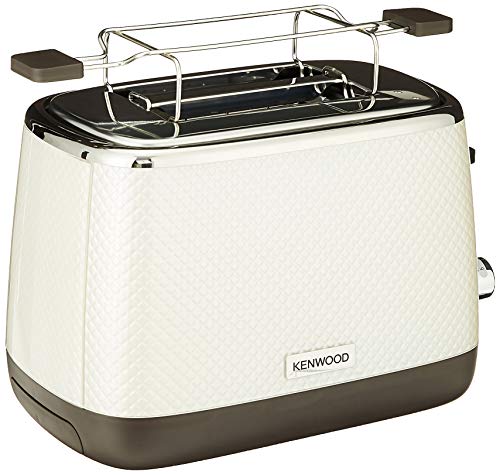 Kenwood Mesmerine TCM811WH - Tostador de diseo (2 ranuras, rejilla de calentamiento, 6 niveles de dorado, funciones descongelamiento y bagel) Blanco Perla
