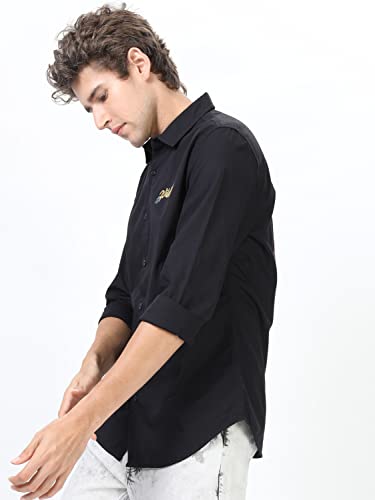 Image of KETCH Men Cotton Slim Fit Solid Full Sleeve Shirt