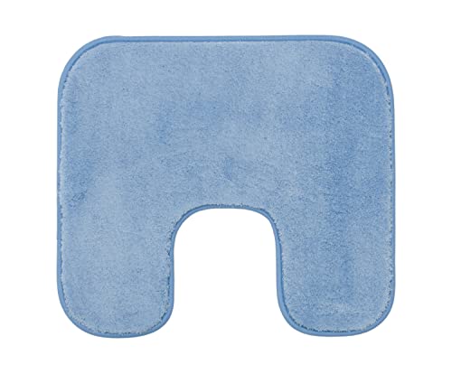 Gözze - Alfombra de baño antideslizante con recorte, RIO, microfibra, Adecuada para el pie del inodoro, 50 x 45 cm - Azul