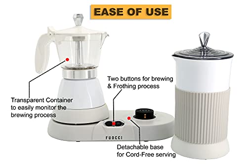 FUOCCI Electric Moka with Milk Frother