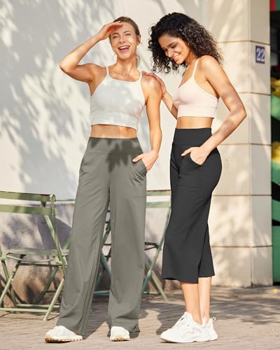 Image of G4Free EverGoing Yoga Pants Women Wide Leg Pants with Pockets High Waist Stretch Dress Casual Sweatpants Petite /Regular /Tall