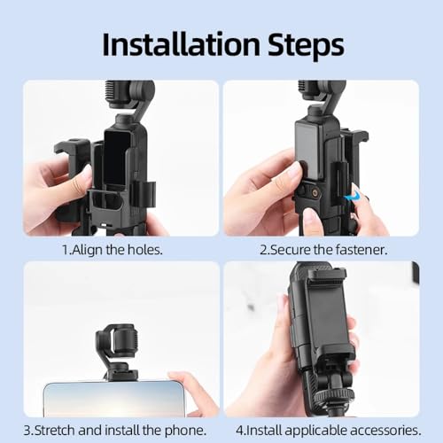 Image of yantralay Phone Holder for DJI Osmo Pocket 4 and Pocket 3, Vlogging Camera Expansion Bracket, Adjustable Adapter Frame, Live Streaming Accessories | Osmo Pocket 4 Accessories