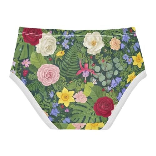 Floral Bloom Green Toddler Underwear Girls, Panties for Girls, 2T–8 Years2