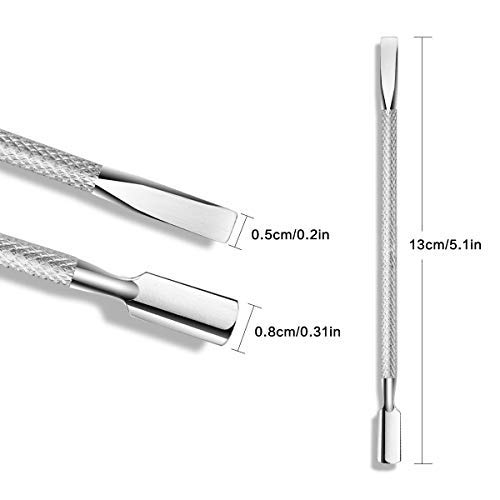 ProMax Professional Cuticle Pusher Nail Cleaner-Double Ended,One Side 9mm and Other Side Cleaner/Scrapers With Round handle Grip-(Cuticle Pusher 9mm/Scraper Cleaner)110-10015