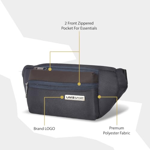 Image of Lavie Sport Alps Fanny Pack Bag | Travel Pouch with Crossbody Strap | Hiking Travel Camping Running Sports with Adjustable Strap |Unisex Fashion Waist Bag for Men & Women