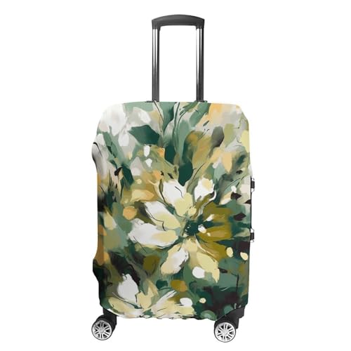 Carry on Luggage Cover Light Yellow Dark Green Suitcase Covers for Luggages Tsa Approved Travel Luggage Sleeve Protector Elastic Suitcase Protector Anti-Scratch Washable Fits 19-30 Inch Case -S