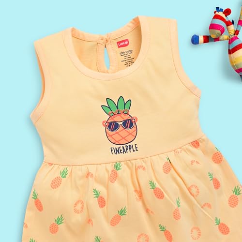 Image of LuvLap Baby Girl 100% Cotton Sleevless Girls Frock Pack of 3