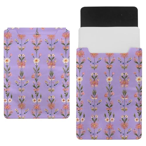 Protège-ordinateur violet à fleurs 13,8x10,2" contre rayures et chocs