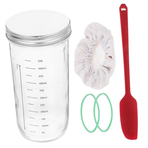 ABOOFAN Barattolo in Vetro Da 650ml Con Coperchio Ermetico in Alluminio, Contenitore Per Cereali e Noci Per Uso Domestico, Vaso Sigillante Per Conservazione Alimenti in Cucina