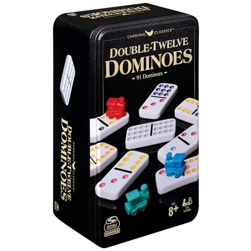 Spin Master Games 6061196 Cardinal Classics, Double Twelve Dominoes Set In Storage Tin thumb #7