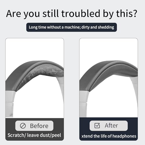Repuesto para almohadilla de diadema para Bose QC35 II, QC35, QC45, QC SE - Cuero de proteína premium y espuma viscoelástica de alta elasticidad, cojín suave y cómodo para la cabeza por Joghaw - Titanio miniatura 5