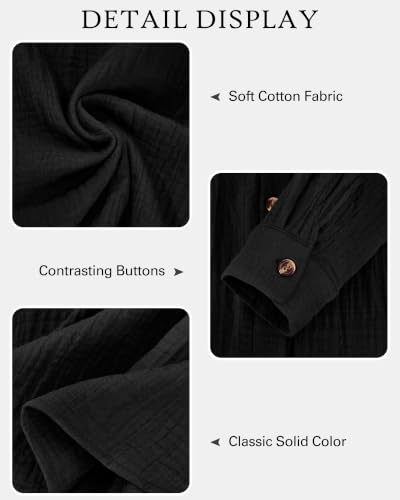 Image of NOLLSOM Casual Shirts for Women Long Sleeve Button Down Blouses Fall 2026 Solid Color Trendy Tops with Pocket