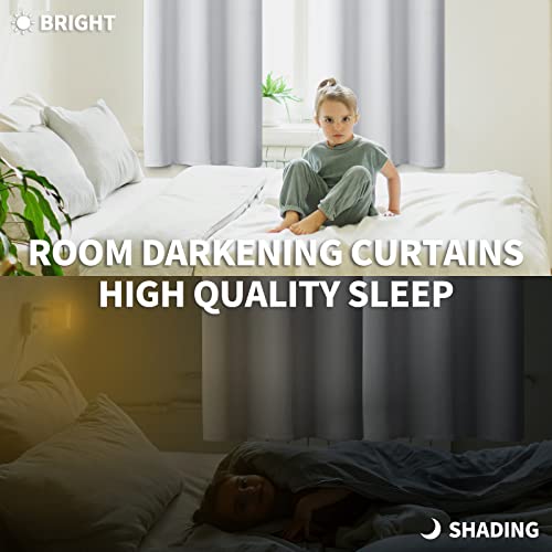Bgment Room Darkening Curtains 63 Inches Long - Grommet Thermal Insulated Drapes Window Treatment Curtains For Bedroom, 2 Panels, 42 X 63 Inch, Greyish White #TOP2