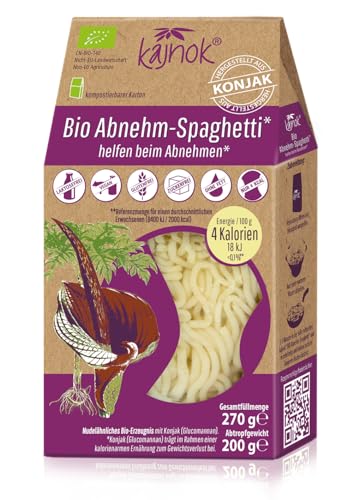 kajnok Bio-Abnehm-Spaghetti: Konjak Spaghetti - Bio Shirataki Abnehm-Nudeln - Ideal für Low Carb - Beste Pasta-Alternative für Diät, Fitness & gesunden Lifestyle, 10er Box 2,7 kg