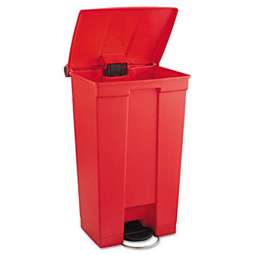Rubbermaid Commercial Products Step-On Container Mobile 87 Litre Red FG614600RED