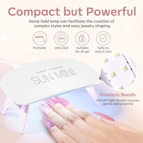 THR3E STROKES TOXIC FREE Poly Nail Gel Extension Kit for Builder Gel, UV Nail Art Kit, Nail Extension Set, Glue-Free Manicure and Pedicure Set (20 Items in Set)(RUBY KIT) 2 41uuP95R QL. SL500