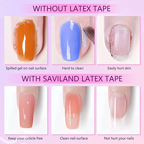 Saviland 2Pcs Liquid Nail Latex - 30Ml Latex Nail Polish Barrier Peel Off Cuticle Guard Protector Skin Barrier Protector Gel Polish With Tweezers For Nail Salon Home Diy #TOP1