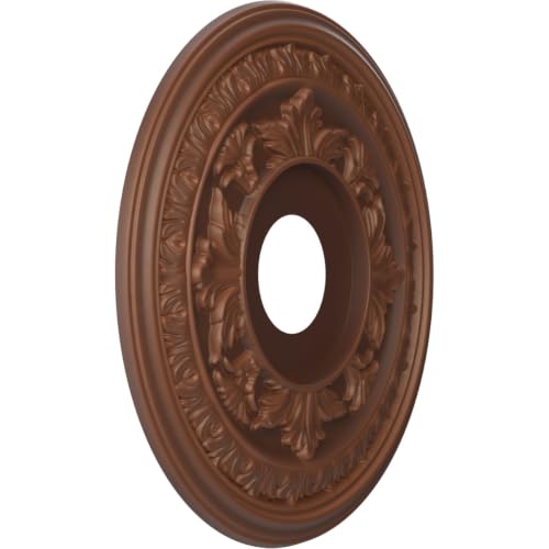 Image of Ekena Millwork CMP16BADRU Baltimore Thermoformed PVC Ceiling Medallion (Fits Canopies up to 6 1 /2 inch), 16 inchOD x 3 1 /2 inchID x 1 inchP, Universal Aged Metallic Rust