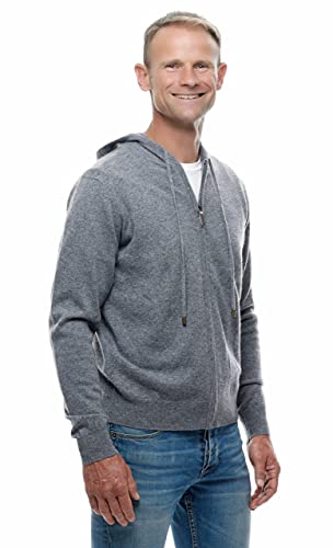 UGHOLIN Men’s 100% Pure Cashmere Full-zip Knitted Hoodie3