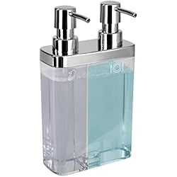 Dosificador Doble De Jabon Kitchen Details 23955-CLEAR Dispensador de jabón y loción con Doble Bomba en Transparente