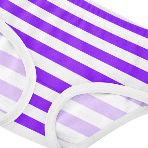 White Purple Stripe Toddler Girls's Underwear 2T4