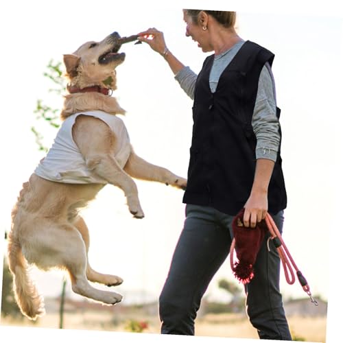 HIAKDOFT Hundetrainer Weste Leicht Atmungsaktiv Polyester mit Vielen Taschen und Großer Rückentasche für Hundehalter Trainingsbekleidung