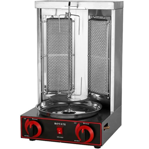 XUXIAO Máquina de Barbacoa Vertical Comercial, calefacción giratoria automática, calefacción giratoria de 360°, extraíble para Limpieza, para Uso en cocinas domésticas y restaurantes