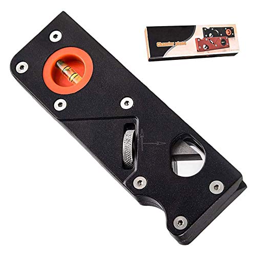 CRGL Plano de Chaflán para Madera, Cepillo Esquina Mano de 45 Grados, Borde Cepillo Bloque Manual para Herramientas Carpintería, Herramienta de Bricolaje para Recorte de Biselado,Negro Cover