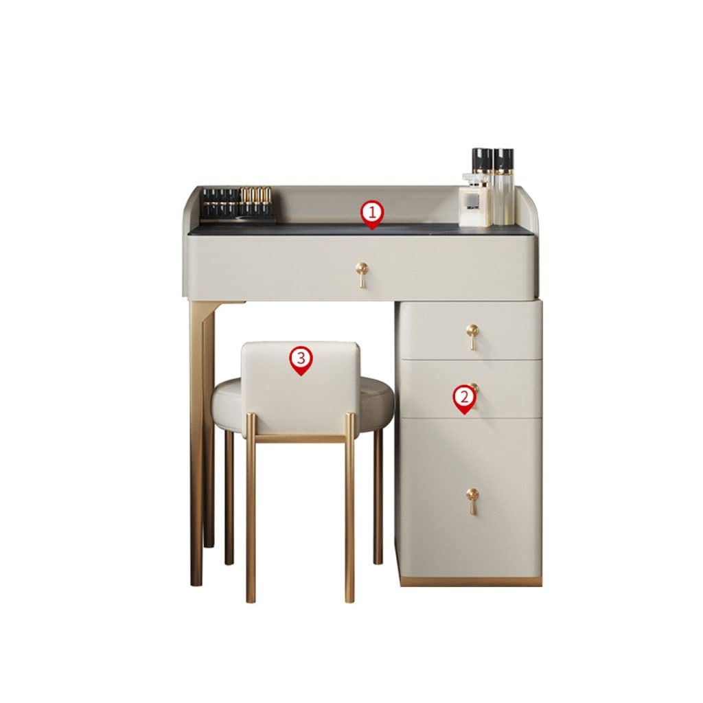 TEESONG Bedroom Dressing Tables Dresser Set Slate Bedroom Small Modern Ladies Vanity Table Multifunctional Makeup Vanity Dressing Table(C)